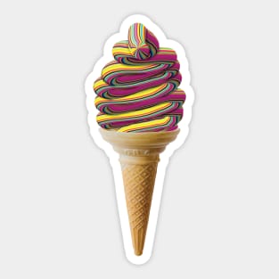 Trippy Soft Serve Cone Sticker